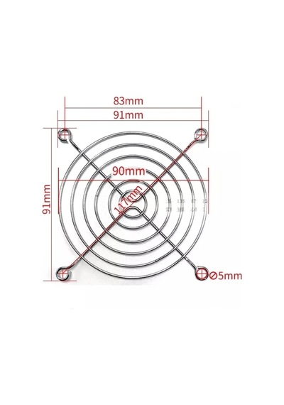 90x90mm Metal Fan Kapağı Fan Teli