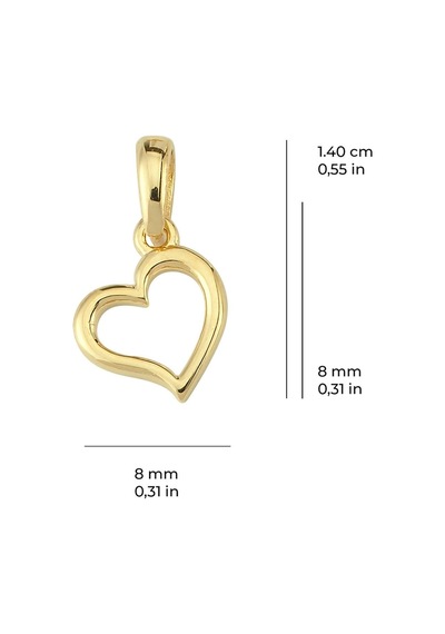Goldkupe 14 Ayar Altın Kalp Kolye Ucu 0,45 Gr-3292
