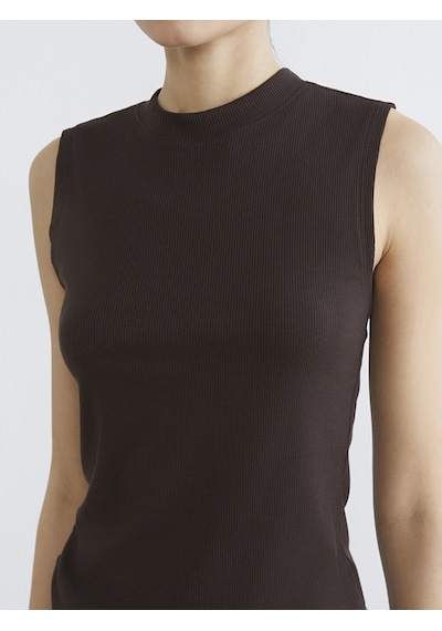 Lcw Modest Kahverengi Dik Yaka Fitilli Kadın Body