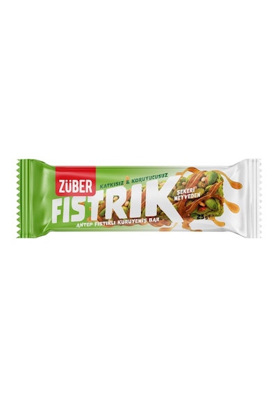 Züber Fıstrık Antep Fıstıklı Kuruyemiş Bar 23 G - 8 Adet Tarı