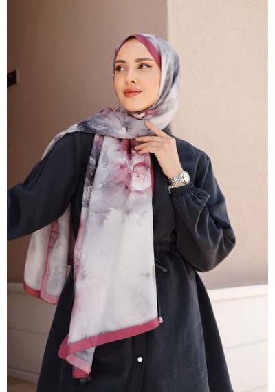 Mimiyum Simple Roses Soft Şal Lal Kırmızı