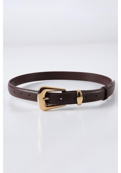 Williampolo Full Grain Deri Gold Toka Kahverengi Kadın Kemer