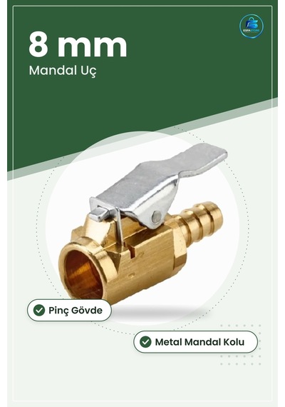Hava Basınç Uç Mandalı 8mm El Aletleri Aksesuar Lastik Şişirme Ko