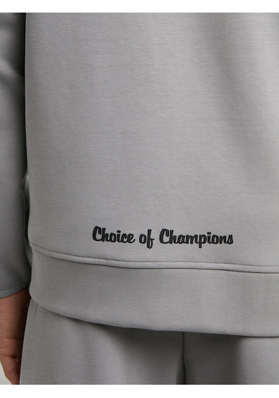 Everlast Champions Collection Gri Erkek Yüksek Yaka Full Zip Kapüşonlu Sweatshirt Gri