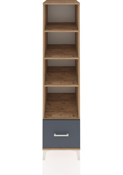 Kronos Dolap 4 Raflı Tek Çekmeceli 44x59x182 Çam-antrasit Atlas Çam
