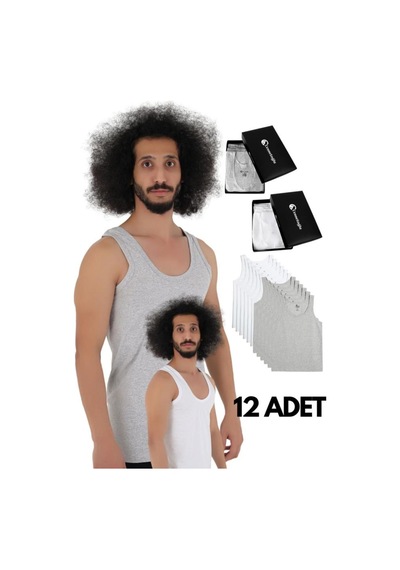 Cennetoğlu 12 Adet Erkek Penye Atlet Ekonomik Paket Karışık3 Karışık3