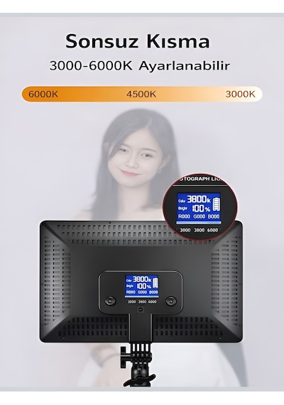 14 İnç Kare Soft Işık Led Panel Profesyonel Makyaj Fotoğraf Video Çekim Işığı Tripodlu