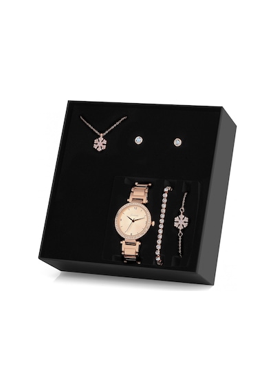 Forentina Rose Kartanesi Kolye Küpe Bileklik Saat Hediye Takı Seti Ps3782 Rose Gold