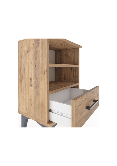 Arges Komodin 2 Raflı Tek Çekmeceli 44x30x64 Çam-çam Çam