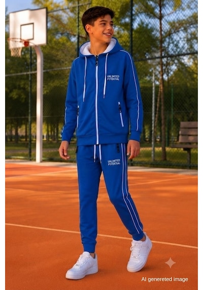 Pina Kids Erkek Çocuk Scuba Unlimited Çift Şeritli Kapüşonlu Reglan Kol Dalgıç Kumaş Eşofman Takımı Esf7024 Saks Pina Kids Erkek Çocuk Scuba Unlimited Çift Şeritli Kapüşonlu Reglan Kol Dalgıç Kumaş Eşofman Takımı Esf7024 Saks