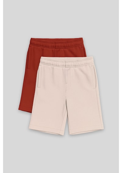 Tommylife Standart Fit Basic 2li Paket Bej-kiremit Erkek Çocuk Şort - 11293 Bej-kiremit