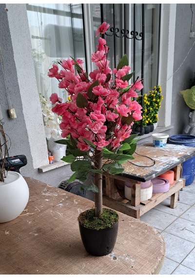 Soft Sakura Pembe Bahardalı Ağacı 75 Cm Masaüstü Dekoratif Yapay Ağaç