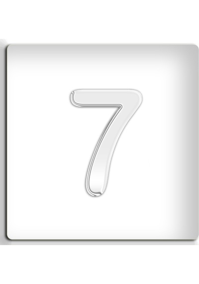 4.2 Cm Metal Krom Kapı Numarası - Kendinden Yapışkanlı No 7