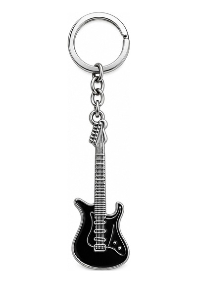 Elektro Gitar Figürlü Metal Anahtarlık Müzik Severlere Özel Çanta Ve Anahtar Aksesuarı