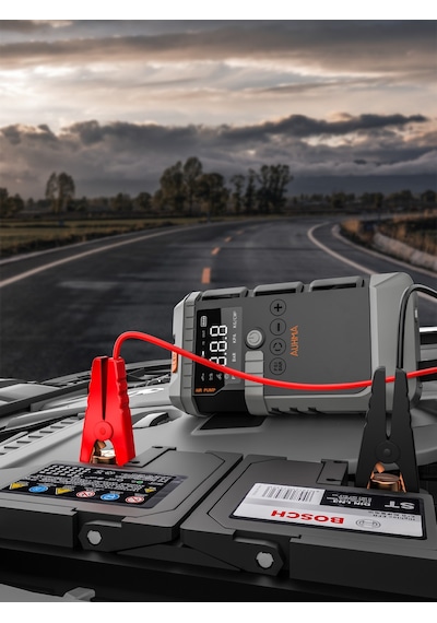 Auhma A7711 Jump Starter / Akü Takviye Cihazı 4'ü 1 Arada Powerbank, Hava Kompresörü, Lcd Ekran