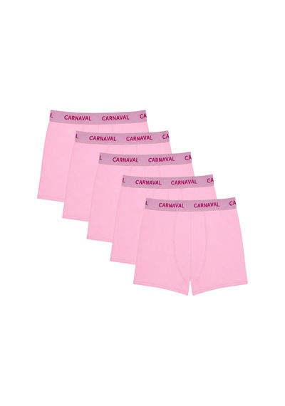 Carnaval Socks Carnaval Monotone Erkek Boxer 5'li Set- Pembe Çoklu