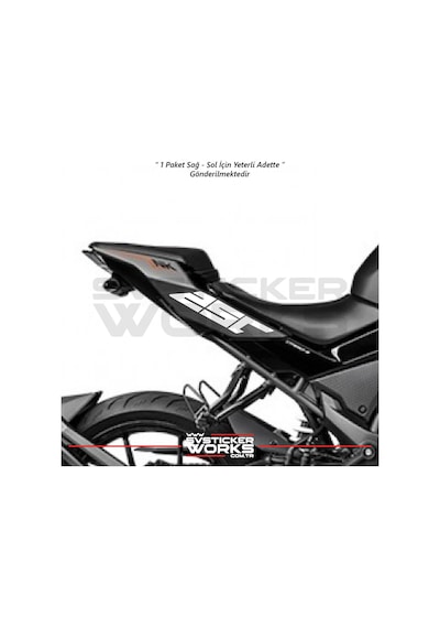 Cfmoto 250nk Sticker Arka Kuyruk Üzeri Sağ Sol 250 Yazısı Beyaz