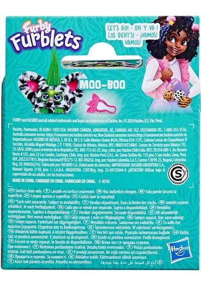 Furby Furblets Moo-boo 45+ Sesli Mini Peluş Oyuncak 6+ Yaş Beyaz