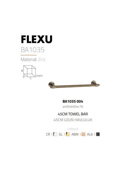 System Flexu Uzun Havluluk Antik Sarı Renk 45cm Ba1035 004 Abm Çok Renkli