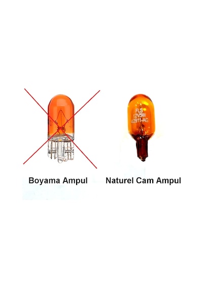 Fardoktoru W5W Turuncu Oto Park Ampulü T10 Naturel Cam Flösher