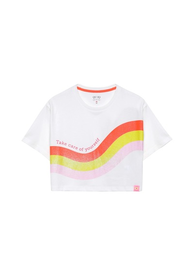 Olla Collection Baskı Detaylı T-shirt Ekru