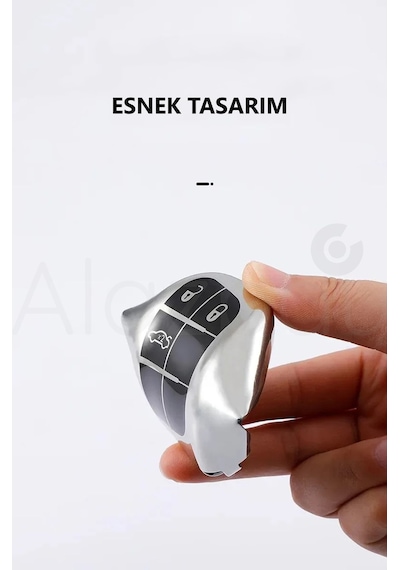 Fiat Egea 500x Jeep Grand Cherokee Wrangler Renegade Compass Chrysler Parlak Anahtar Kılıfı Krmz