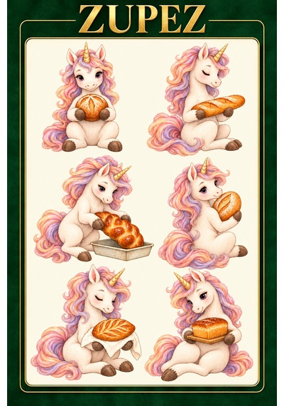 Unicorn Fırın Günü 6 Fiziksel Dtf Transfer Sayfası, 36 Farklı Unicorn Motifi - 930812766