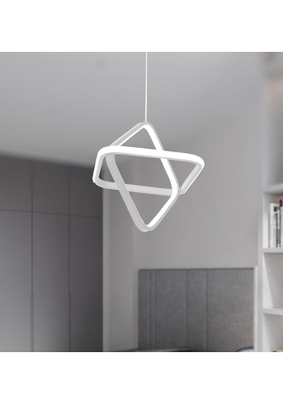 Tt316-by Tt Ayd. 2kare Modeli Gün Işığı Mat Beyaz Led Avize Beyaz