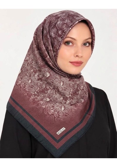 Miray Nevada Büyük Boy Organik Pamuk Eşarp - 120 X 120 - 6731 Bordo
