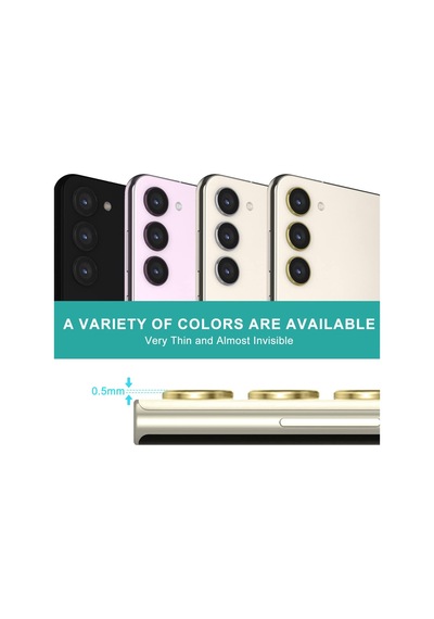 Samsung Galaxy S23 İçin Kamera Lens Koruyucuları Metal Gold Renk Temperli Cam Çizilmez Bağımsız Kamera Koruyucu Diğer