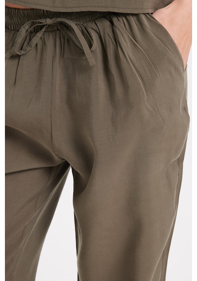 Tudors Kadın Standart Fit Normal Kesim Kolsuz Likralı Bisiklet Yaka Bluz Geniş Paça Haki Pantolon Takım-50955 Tudors Kadın Standart Fit Normal Kesim Kolsuz Likralı Bisiklet Yaka Bluz Geniş Paça Haki Pantolon Takım-50955