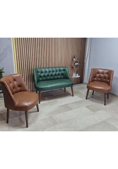 Azra Mobilya Deri Çay Seti Koltuk Takımı - Bekleme Salonu - Cafe Mobilya - Ofis Mobilya - Balkon Mobilya Yeşil-taba Azra Mobilya Deri Çay Seti Koltuk Takımı - Bekleme Salonu - Cafe Mobilya - Ofis Mobilya - Balkon Mobilya Yeşil-taba