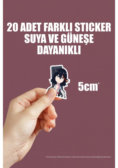 Kill La Kill Sticker Anime Paketi 20 Adet Çok Renkli