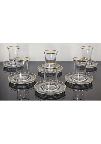 Atabey Home Çay Set 12 Parça 6 Kişilik Kaşıksız Model Büyük Bardak 155cc 6 Bardak 6 Tabak Çok Renkli