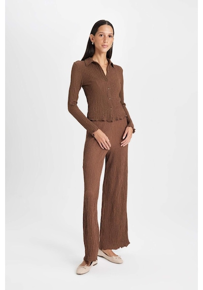 Defacto Regular Fit Beli Lastikli Basic Düz Bürümcük Pantolon D4415AX24AUBN254 Kahve Defacto Regular Fit Beli Lastikli Basic Düz Bürümcük Pantolon D4415AX24AUBN254 Kahve