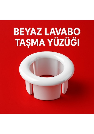 2 Adet Beyaz Lavabo Taşma Yüzüğü Evye Taşma Deliği Kapağı Plastik Gider Aksesuarı Uyumlu Diğer