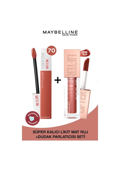 Super Stay Matte Ink Likit Mat Ruj 70 Amazonian & Lifter Gloss Dudak Parlatıcısı 016 Rust pktlftr16ssty70-9135 Diğer Super Stay Matte Ink Likit Mat Ruj 70 Amazonian & Lifter Gloss Dudak Parlatıcısı 016 Rust pktlftr16ssty70-9135 Diğer