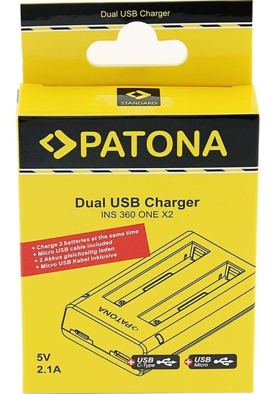 Patona 1457 Insta360 One X2 Uyumlu İkili Usb Şarj Cihazı