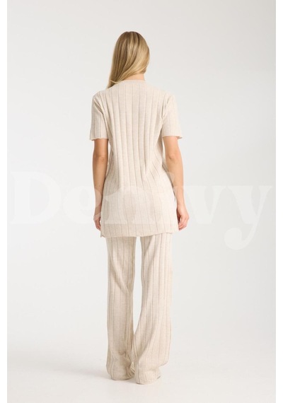 Çizgili Relax Fit İkili Takım Dnv-000019 Taş