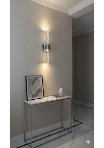 Bhbackhome Bubbleflux Şık Tasarım Modern Ledli Aplik 40 Cm Pilli Gümüş
