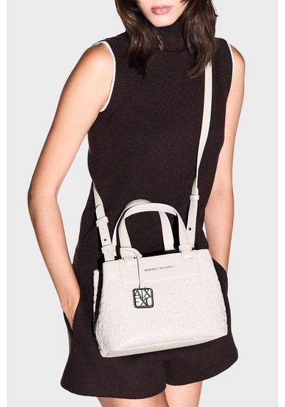 Armani Exchange Logolu Çıkarılabilir Askılı Çanta Kadın Çanta Xw001576 Af15774 U6208 Ekru