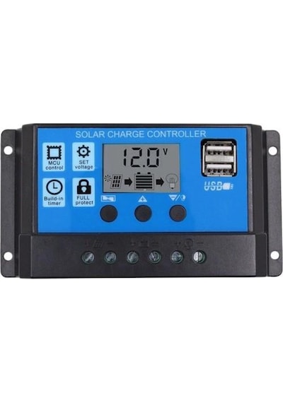 10A Dijital Güneş Paneli Solar Akü Şarj Kontrol Cihazı 12 V 24 V