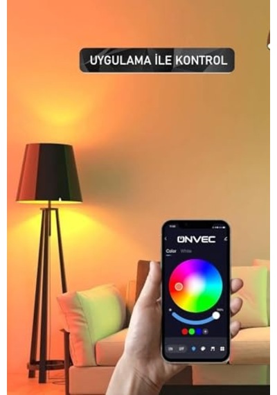 Onvec 2gen Tuya Wifi+bluetooth Destekli 9 W Rgb Çok Renkli Akıllı Led Ampul, 2.4 Ghz, Onvec, Amazon Alexa Ve Google H Diğer