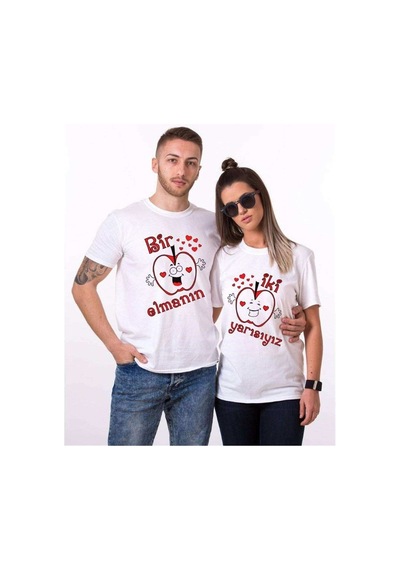 Tshirthane Bir Elmanın Iki Yarı Sevgili Kombinleri Tshirt Kombin Beyaz