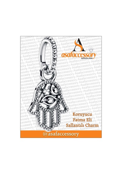 Koruyucu Fatma Eli Sallantılı Charm Gümüş