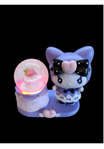 Kromi Figürlü 9cmx8cm Ebat Pilli Işıklı Dekoratif Kar Küre 9cm X 8cm