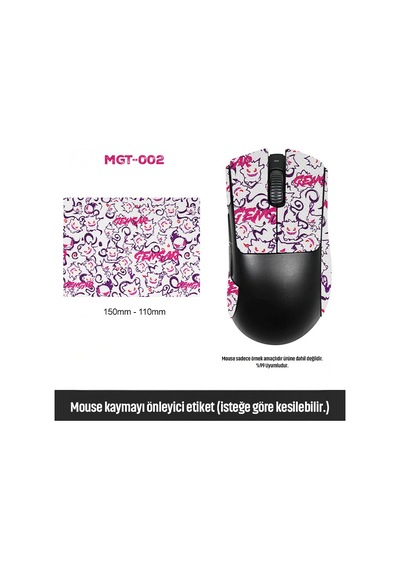 Mouse Tape Kaydırmaz Etiket Kesilebilir Yapışkanlı Mouse Kayma Önleyici Bant 150 110 Mm Mgt-002
