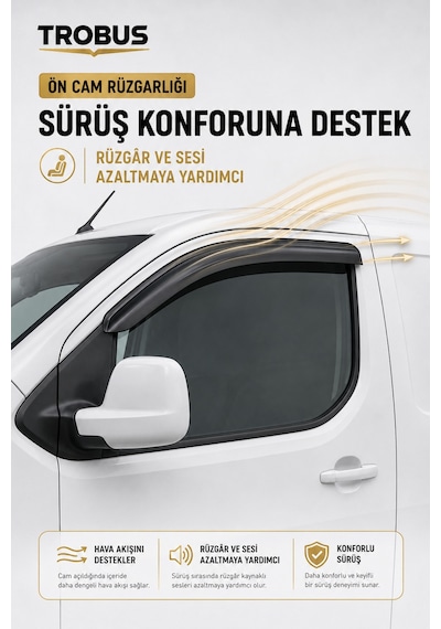Peugeot Expert Traveller 8+1 Minibüs 2017 Ve Sonrası Ön Cam Rüzgarlığı 2'li Takım