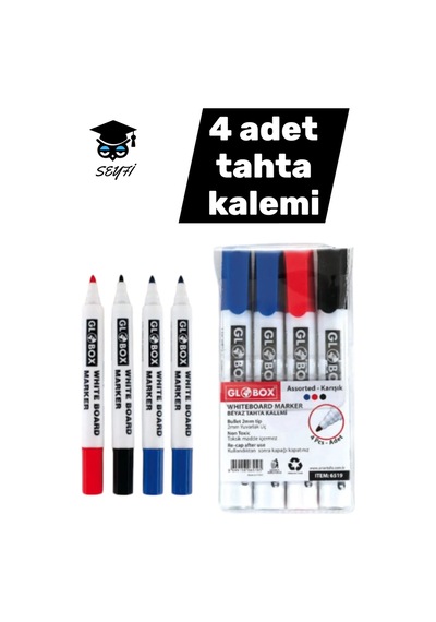 4 Adet Tahta Kalemi 2 Mavi 1 Siyah 1 Kırmızı Çok Renkli