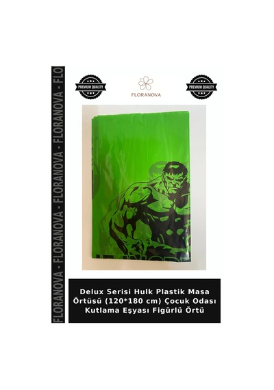 Delux Serisi Hulk Plastik Masa Örtüsü 120 180 Cm Çocuk Odası Kutlama Eşyası Figürlü Örtü Çok Renkli